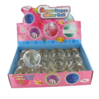 Balle Rebondissante Paillet&eacute;e en Pr&eacute;sentoir (12 pcs)