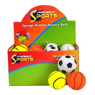 Balles Rebondissantes Sport en Pr&eacute;sentoir (24 pcs)