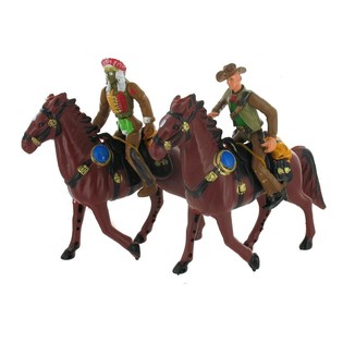COW-BOYS ET INDIENS SUR CHEVAL (8 pcs)