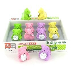 GOMME OURS AVEC TAILLE-CRAYON INTÉGRÉ (20 pcs)