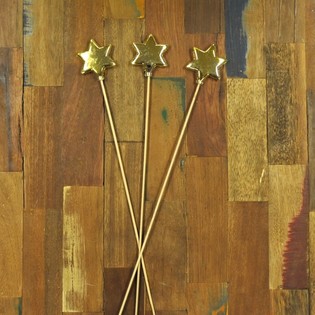 ÉTOILE DE NOËL SUR TIGE - OR (6 pcs)