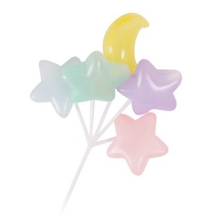 PIQUE &Agrave; CUPCAKE - GRAPPE DE BALLONS &Eacute;TOILES ET LUNE (15 pcs)