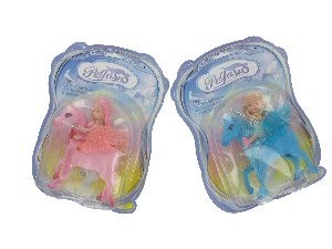 Cheval P&eacute;gase avec Poup&eacute;e (lot de 2)