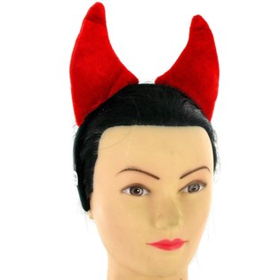 Serre-t&ecirc;te en peluche avec cornes de diable (12 pi&egrave;ces)