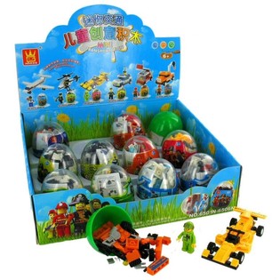 BRIQUES DE JEU BRICKS DANS UNE BOULE SURPRISE (12 pcs)