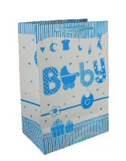 Sac Cadeau Naissance - Bleu B&eacute;b&eacute; (12 pcs)