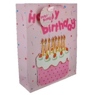 Sac Cadeau Happy Birthday Rose (Lot de 12)