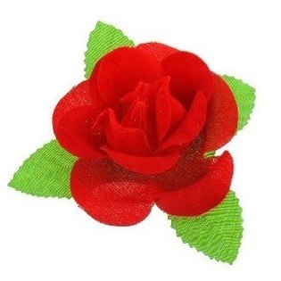 CORSAGE - ROSE AVEC FEUILLE (24 pcs)