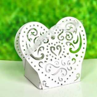 Bo&icirc;tes de Mariage D&eacute;coup&eacute;es au Laser pour Drag&eacute;es (Lot de 12)