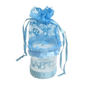 EMBALLAGE CADEAU NAISSANCE - BLEU B&Eacute;B&Eacute; (12 pcs)