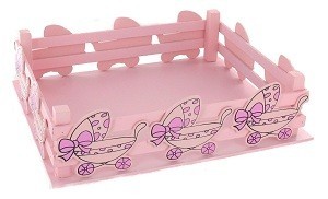 PANIER D&Eacute;CORATIF - ROSE B&Eacute;B&Eacute; (2 pcs)