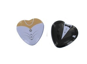 Boîtes de Rangement Mariage en Métal Cœur (10 pcs)