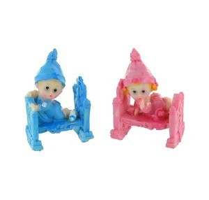 D&eacute;coration B&eacute;b&eacute; dans son Lit 7,5 cm (Lot de 12)