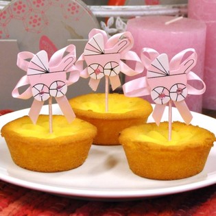 PIC &Agrave; CUPCAKE NAISSANCE - POUSSETTE ROSE (12 pcs)
