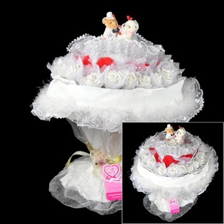 GRAND BOUQUET DE MARIÉE OURS
