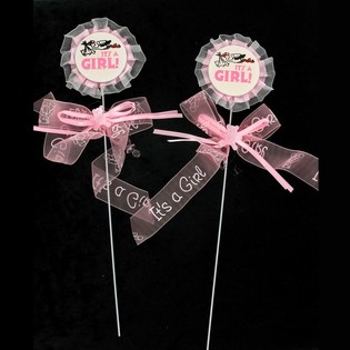 Pique pour Gâteau de Naissance - It's a Girl (12 pcs)