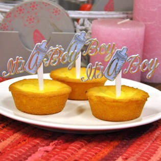 Piques à Cupcakes Naissance - It's a Boy (12 pcs)