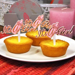Pics à Cupcake Naissance - It's a Girl (Lot de 12)
