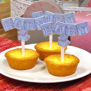 PIC &Agrave; CUPCAKE NAISSANCE - BLEU B&Eacute;B&Eacute; (12 pcs)