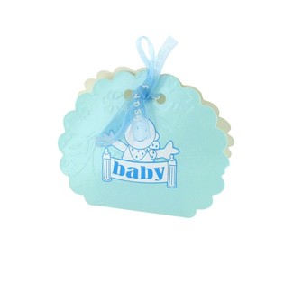 Boîtes cadeaux de naissance pour friandises - Bleu (12 pcs)