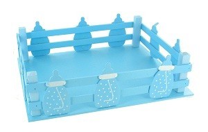 Petit Cagot D&eacute;coratif Bleu avec Biberons (2 pcs)