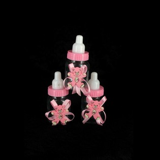 BIBERON D&Eacute;CORATIF ROSE AVEC OURSON (12 pcs)