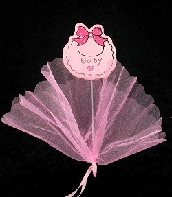 Pic décoratif en tissu - Rose Bébé (12 pcs)
