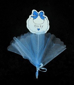 Pic décoratif en tissu - Bleu bébé (12 pcs)