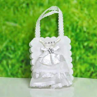 Sachet de Mariage pour Dragées - Modèle Robe de Mariée (12 pcs)