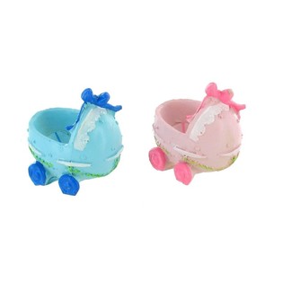 Topper de Gâteau de Naissance - Landau - Rose/Bleu (2 pcs)