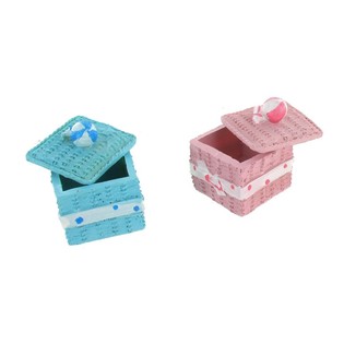 Boîte de Rangement Décorative - Rose/Bleu (Lot de 2)