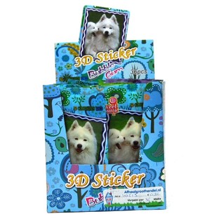 STICKERS 3D AVEC CHEWING-GUM (36 pcs)