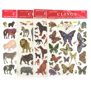 STICKERS DE FEN&Ecirc;TRE AVEC ANIMAUX (48 pcs)