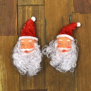 Petites têtes de Père Noël, lot de 2 (12 lots)