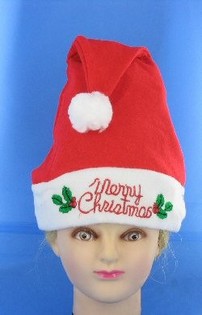 BONNET DE NOËL LUMINEUX AVEC "MERRY CHRISTMAS" (12 pcs)