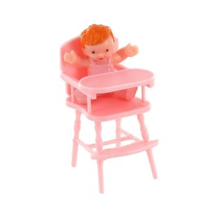 B&eacute;b&eacute; dans sa Chaise Haute Rose D&eacute;coration de G&acirc;teau (10 pcs)