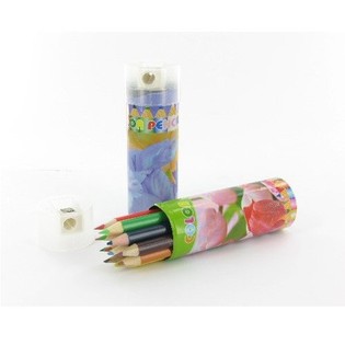 CRAYONS DE COULEUR EN &Eacute;TUI + TAILLE-CRAYON (24 pcs.)