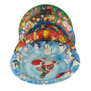 Assiettes Creuses de Noël en Plastique (9 pcs)