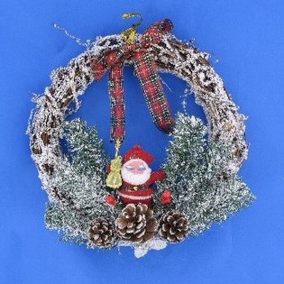 PETITE SUSPENSION DE PORTE DE NOËL LUXE AVEC EFFET NEIGE