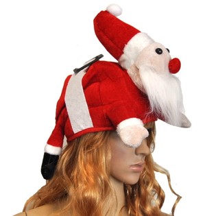 BONNET PÈRE NOËL SUR LA TÊTE (3 pcs)
