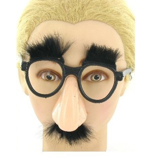Lunettes de f&ecirc;te avec nez et moustache (12 pcs)