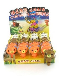 Porte-cl&eacute;s Ours avec Sifflet (24 pcs)
