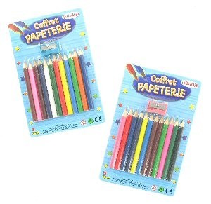 Crayons avec taille-crayon sous carte (Set de 12)