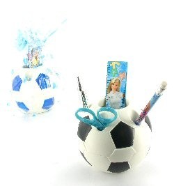 Pot &agrave; Crayons Football avec Crayons etc. (12 pcs)