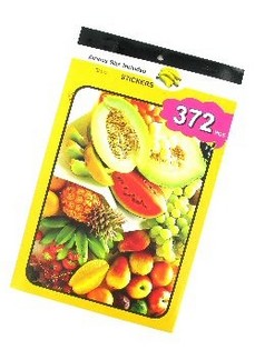 Carnets d'Autocollants Motif : Fruits (12 pcs)
