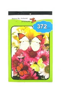 Carnets d'Autocollants Mod&egrave;le : Papillons (12 pi&egrave;ces)