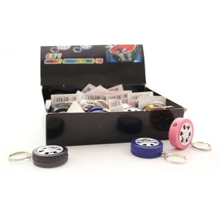 PORTE-CLÉS PNEU AVEC LAMPE (24 pcs)