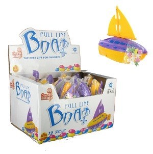 Bateau avec Corde de Traction et Bonbons (12 pcs)