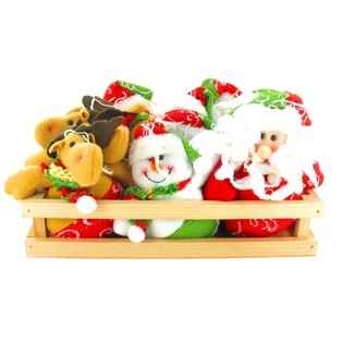 BONHOMME DE NEIGE & PÈRE NOËL EN PELUCHE EN CAISSE - MODÈLE 2 (12 pcs)