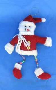 BONHOMME DE NEIGE DÉCORATIF AVEC JAMBES EN PERLES (10 pcs)